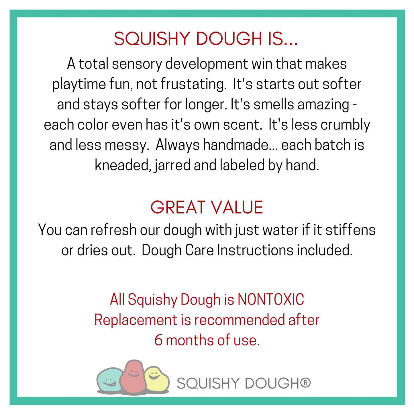 All the Squishy Doughs in 2 oz Jars
