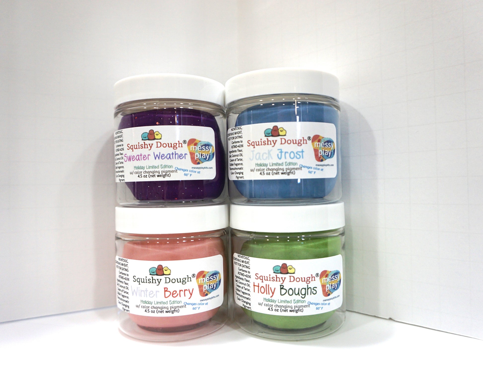 4 jars of color changing playdough