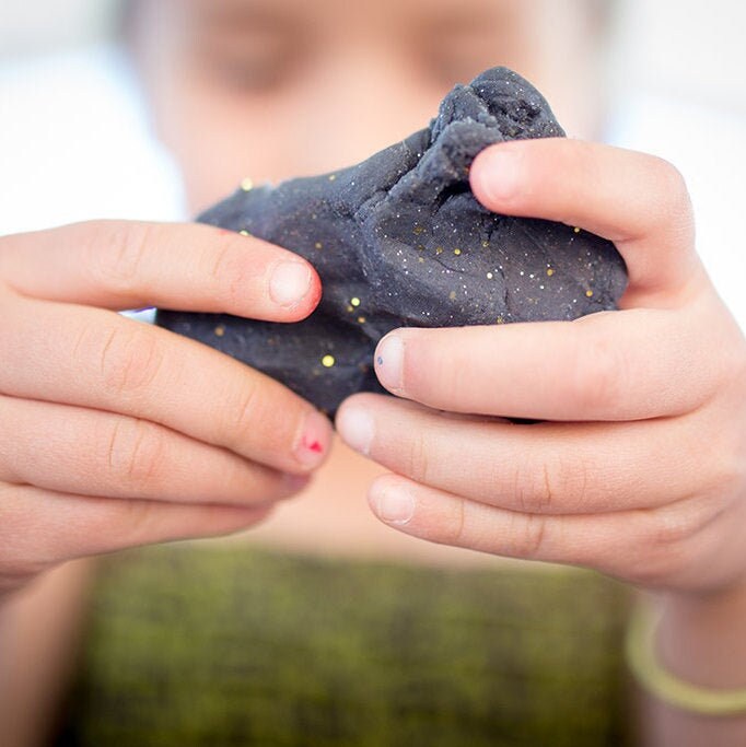 sparkly black playdough